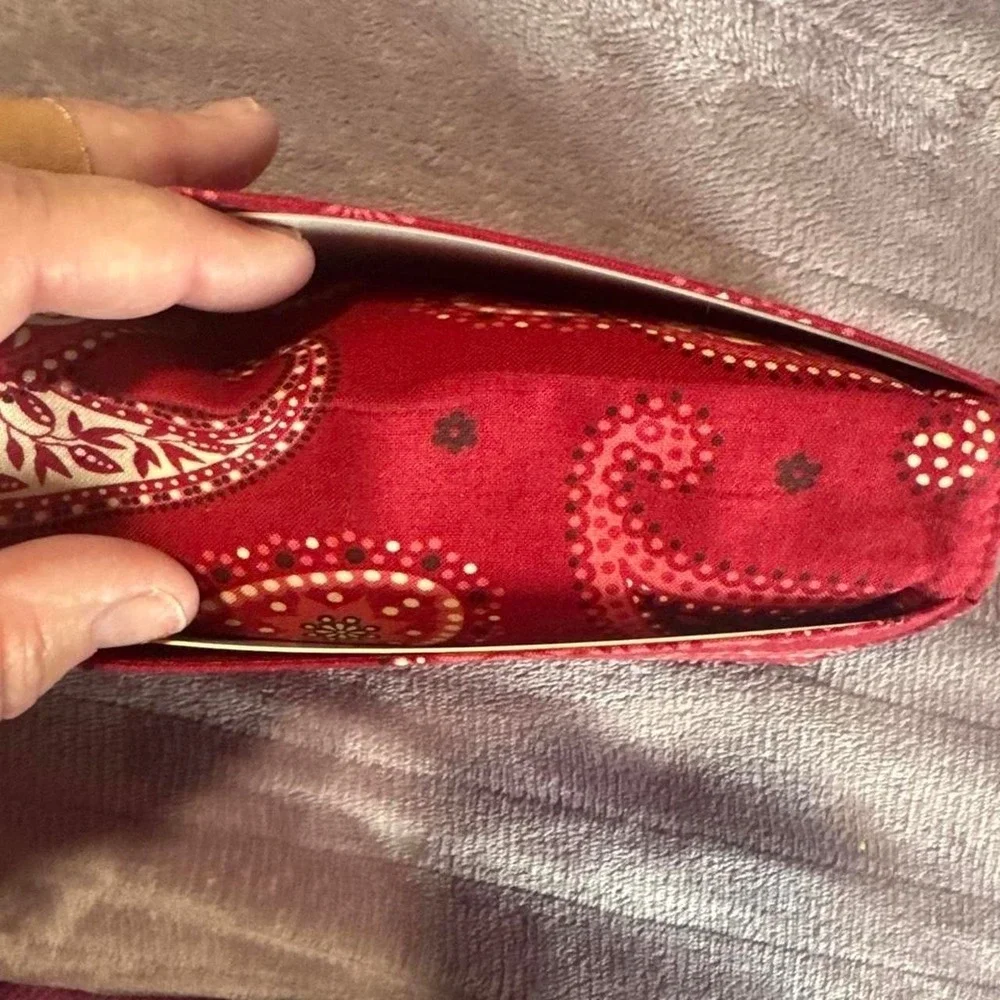Vera Bradley Red Mesa Bandana Paisley wallet and check book cover set clean